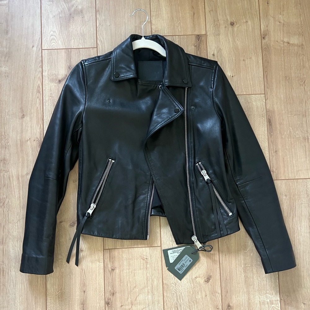 [NEW W/ TAGS] All Saints Dalby Leather Biker Jacket